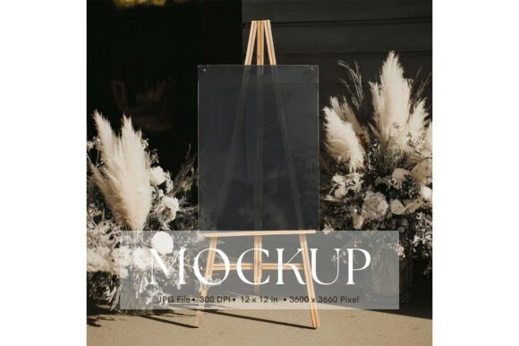 Beautiful Wedding Sign Mockup for Your Artwork