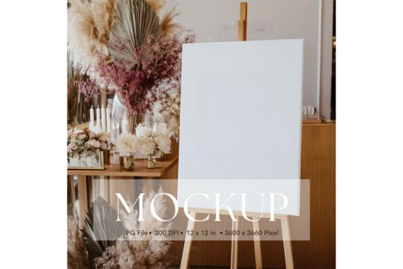 Elegant Wedding Sign Mockup for Artwork Display