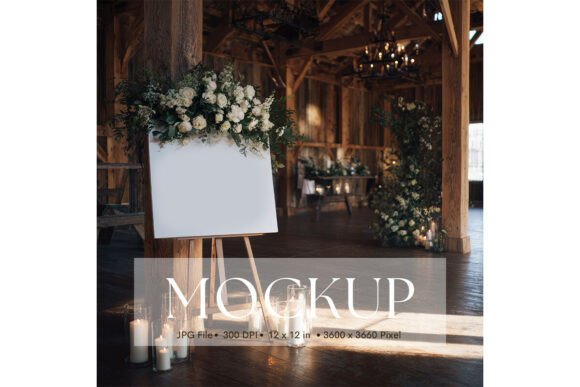 Welcome Sign, Wedding Sign Mockup_206: A Clean Canvas for Your Art